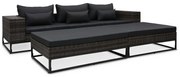 5 részes szürke polyrattan kerti bútorszett párnákkal