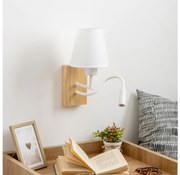 Brilagi - LED Fali lámpa NUBILA WOOD 1xE27/25W/230V + LED/3W tölgy/fehér