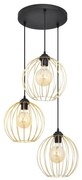 Csillár zsinóron MERCURE 3xE27/15W/230V arany/fekete