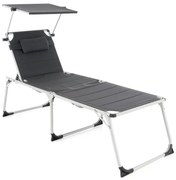 GARTHEN Összecsukható kerti nyugágy tetővel XXL