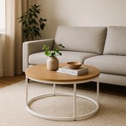 Dohányzóasztal Tölgy/Fehér Színben. ANN MAX