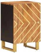 barna és fekete tömör mangófa fürdőszobaszekrény 38x33,5x58 cm