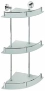 SAPHO XR606 X-Round E üveg polc sarok, hármas,rúddal, 27 x 66 x 27 cm