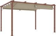 Outsunny Pergola kb. 3x4m Kerti Pavilon Mágneses Paddal, Alumínium Terasz Tető, Állítható Tetős Kerti Pavilon, Szabadon álló, UV Védelem 30+, Teraszra