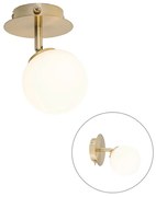 Modern spotlámpa arany opál üveggel kapcsolóval - Athén