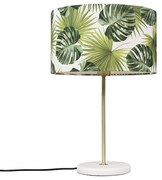 Modern asztali lámpa rézzel, levél alakú búrával 35 cm - Kaso