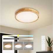 Brilagi - Fényerőszabályozható LED lámpatest WOODLINE LED/48W/230V 3000-6000K tölgy átm. 40 cm + távirányító