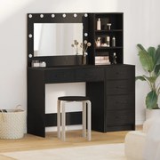 Öltözködőasztal fiókkal 2 pcs Fekete 78.5 x 41 x 135 cm Faanyag