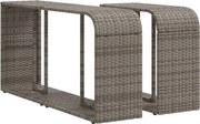 vidaXL 2 db szürke polyrattan tárolópolc
