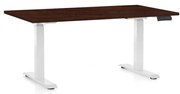 OfficeTech C állítható magasságú asztal, 120 x 80 cm, fehér alap, wenge