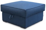 Sötétkék SMART COSARO tárolós puff, 65x65 cm