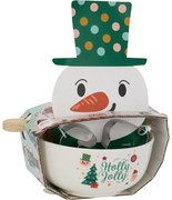 Hóember karácsonyi sütőkészlet – tál, sodrófa, kiszúrók