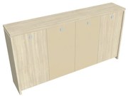 Verno közepes gardrób 248 x 46 x 130 cm, kombinált ajtó, akác / vanília