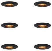 6 darabos, állítható, fekete süllyesztett spotlámpa készlet - Ude Honey