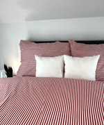 Piros csíkos pamut ágynemű DeLuxe Ágynemű mérete: 140x200 cm, A csomag tartalma: Készletcsomagolás
