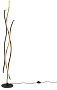 Design vloerlamp zwart met goud incl. LED dimbaar - Blaze