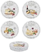 Porcelán desszerttányér szett 4db-os, 20cm,dobozban, Les Fromages