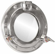 alumínium és üveg fali lőrés tükör Ø23 cm