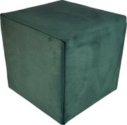 Négyzet alakú puff velúr zöld palackos könnyen tisztítható lángálló