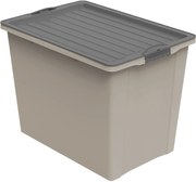 ROTHO ECO COMPACT MŰANYAG TÁROLÓ DOBOZ, 70 L - CAPPUCCINO