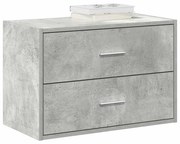 betonszürke szerelt fa szekrény 2 fiókkal 60 x 31 x 40 cm