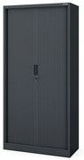 Fém szekrény harmonika ajtókkal DAMIAN, 900 x 1850 x 450 mm, antracit