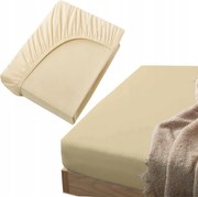 Jersey gumis lepedő pamut ágytakaró 160x200 bézs, latte