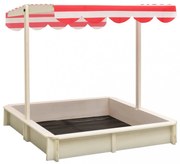 fehér-piros fenyőfa homokozó állítható tetővel UV50