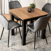 Bővíthető étkezőasztal 80–200 cm Craft tölgy / fekete színkombinációban – BEN