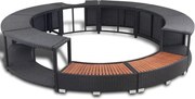 vidaXL fekete polyrattan jakuzzi-keret