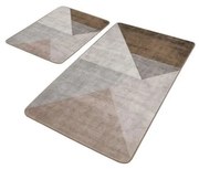 Szürke-barna bársony fürdőszobai kilépő szett 2 db-os 60x100 cm – Mila Home