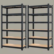 Deuba 2 darabos 6 polcos állvány – fekete