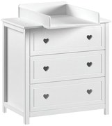 Fehér gyerek komód pelenkázó feltéttel 90x103x73 cm Amori – Vipack