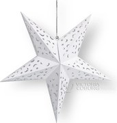 Függő csillag dekoráció Fehér 3D 60cm karácsonyi dekoráció