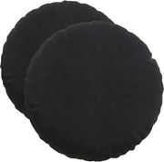 vidaXL Ülőpárnák 2 pcs Fekete Ø 40 x 13 cm Bársony