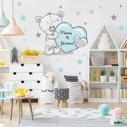 INSPIO Falmatrica - Menta színű maci csillagokkal
