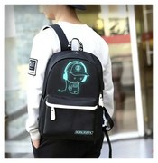 Trendi hátizsák fényvisszaverő nyomattal és USB bemenettel