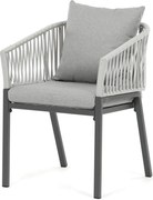 Kerti szék, fém, polyrattan, szürke, AZC-S1430 GREY