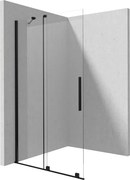 Prizma csúsztatható walk-in zuhanyfal_140x195, fekete