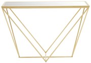 Aranyszínű konzolasztal üveg asztallappal 40x120 cm Farran – Premier Housewares