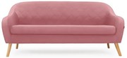Púderrózsaszín 3 személyes kanapé CORANTI VELVET