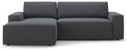 Sötétszürke kinyitható sarokkanapé (bal oldali) Jodie – Micadoni Home