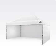 Összecsukható pavilon 3x4,5m - plusz 3 oldalfal - Fehér
