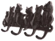 Öntöttvas ruhatartó Macskák fekete, 11 x 22 cm