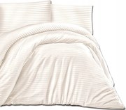 Lux Cizgili szatén ágyneműhuzat garnitúra 140x200 cm Krém