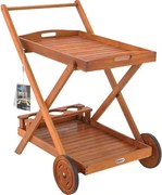 Casaria® Felszolgáló kocsi - akác