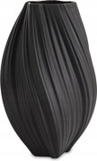 Elegáns fekete porcelán váza modern lakberendezés 34 cm