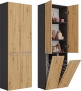 2K DD fürdőszoba szekrény, antracit-tölgy