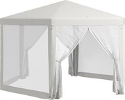 Outsunny 4x3m Hexagonális Vízálló Stabil Télen Használható Pavilon Szúnyoghálóval, 6 Oldalfallal, Parti sátor, Kert, Krém | Aosom