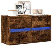 füstös tölgy színű fali TV-szekrény LED-ekkel 80x31x45 cm